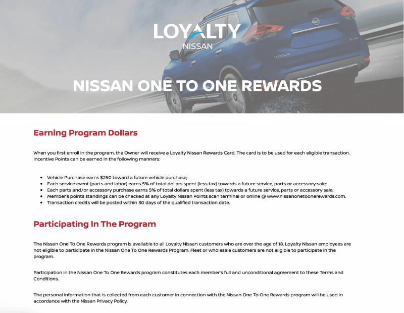 programme de fidélité Nissan