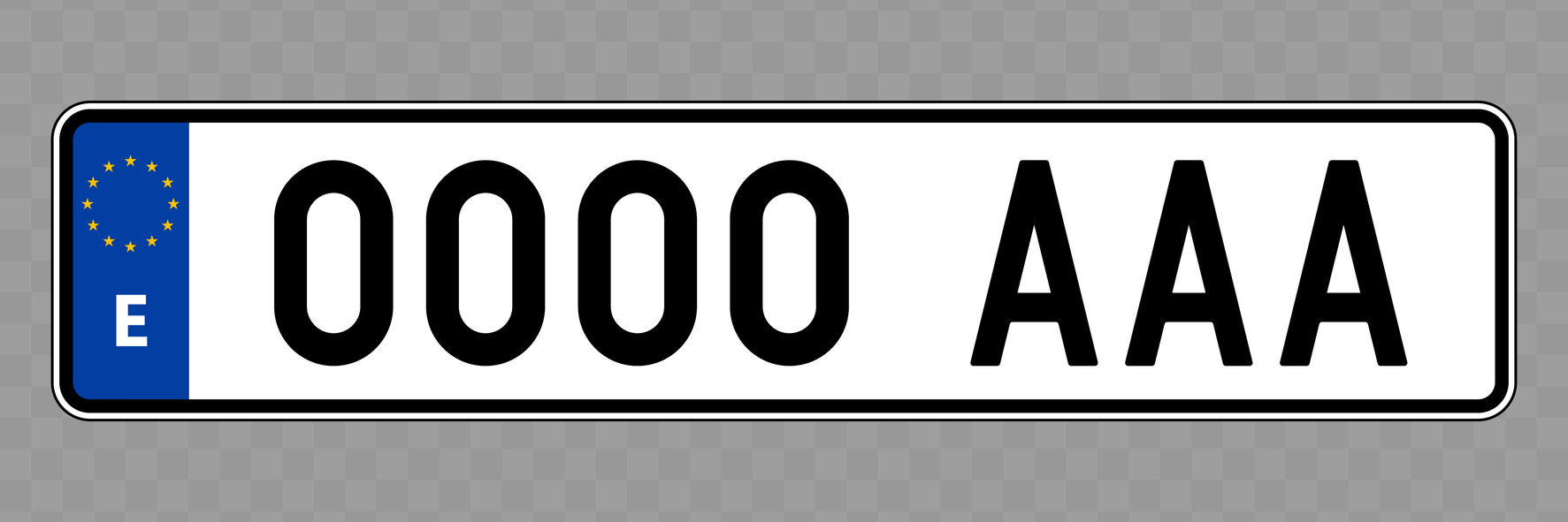 The format of the Spanish licence plate