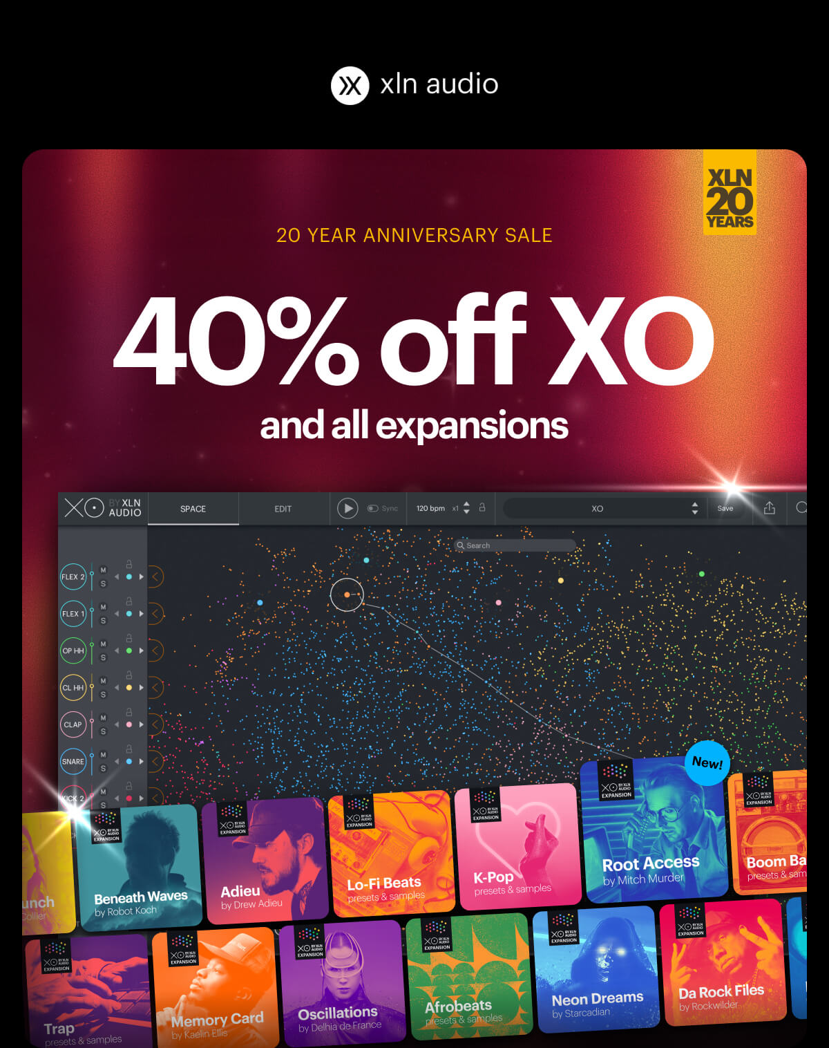 XLN Audio - 20 years anniversary - 40 % off XO and all XO expansions