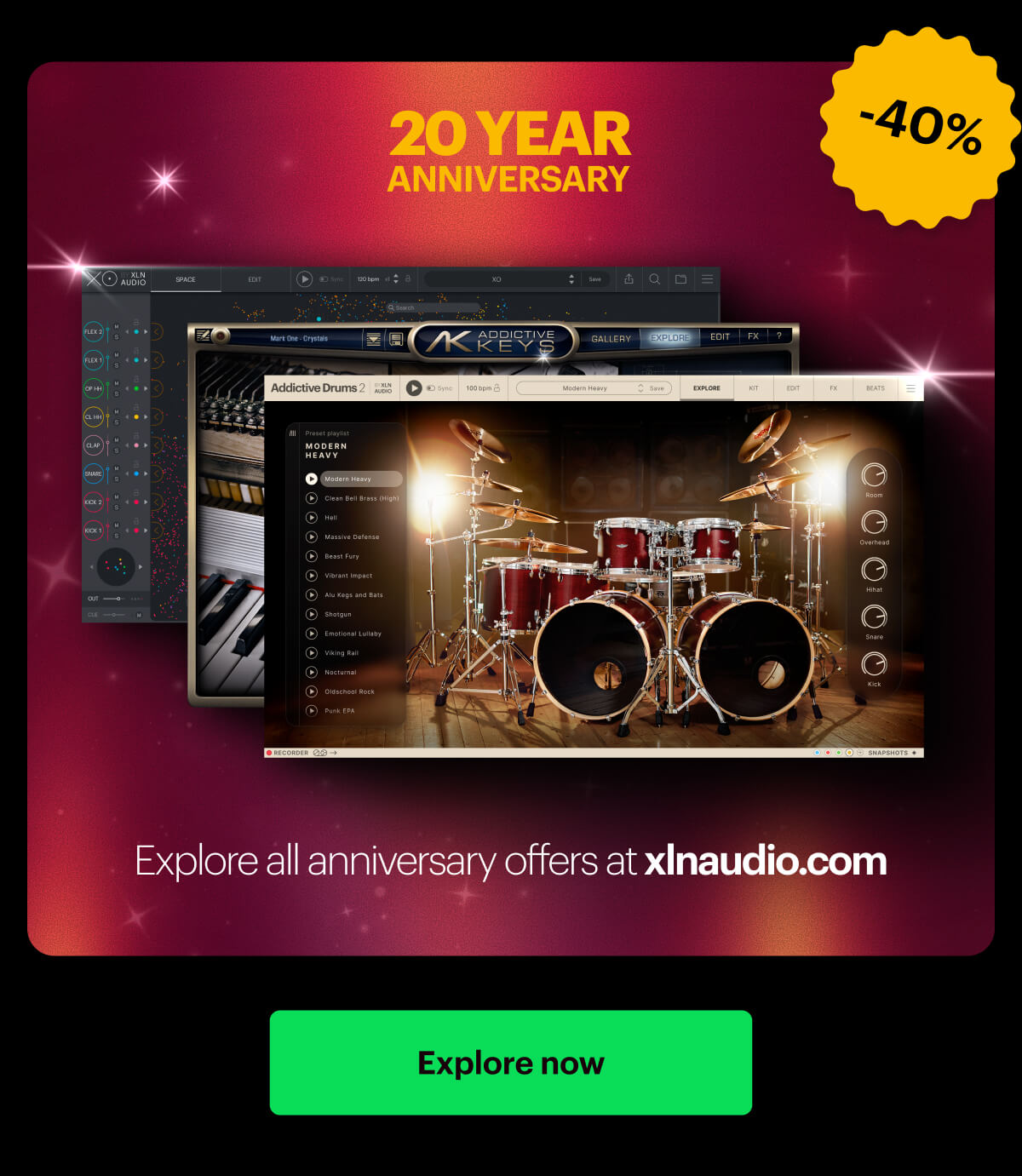 Celebrate 20 years of XLN Audio with 40% off award-winning products. Explore the sale at xlnaudio.com Ends January 5 2026