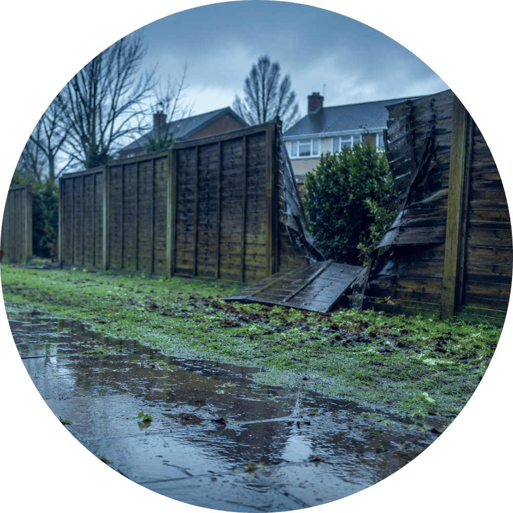 Garden damage after heavy rain