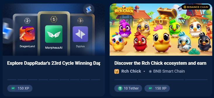 Complete Quests and earn rewards on DappRadar