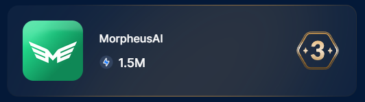 MorpheusAI dapp page on DappRadar