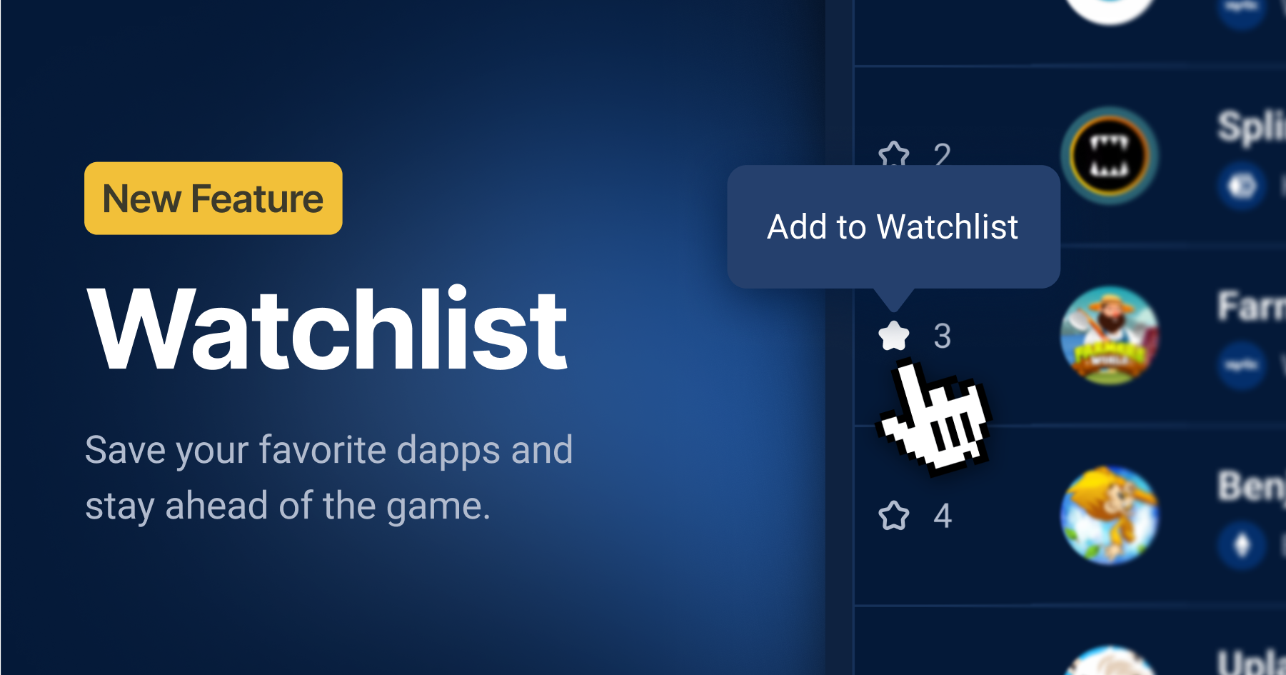 Watchlist on DappRadar