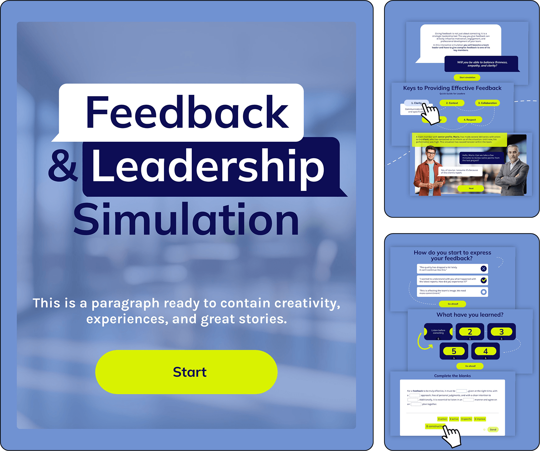 Simulação sobre feedback e liderança