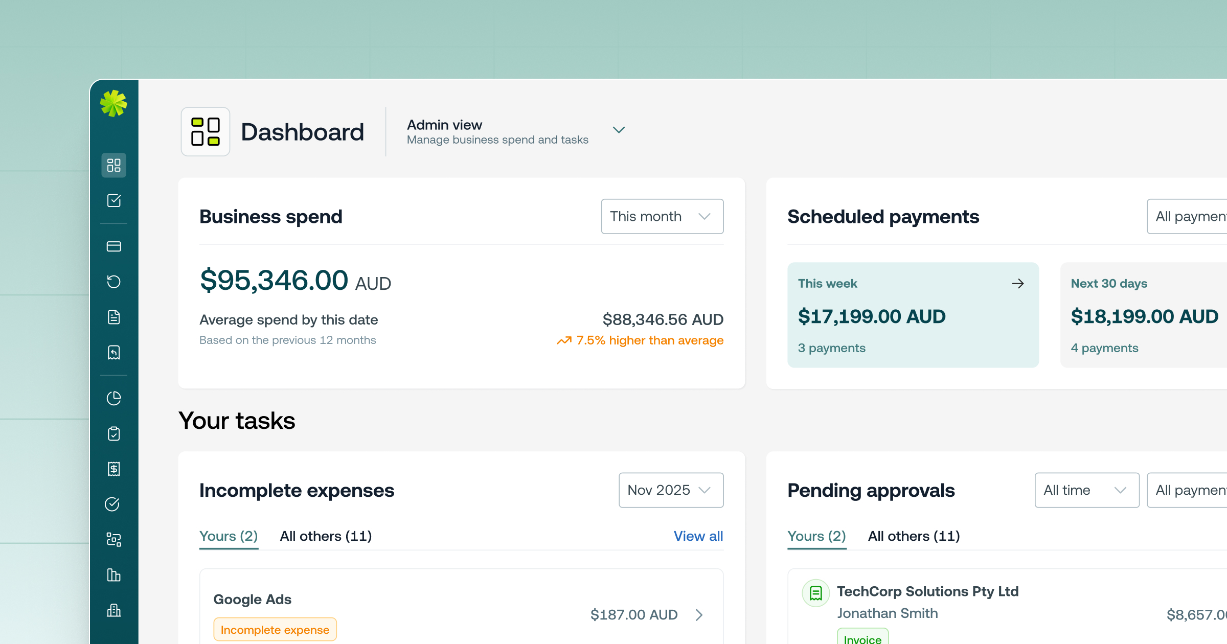 Layered illustration of invoice details sent for approval