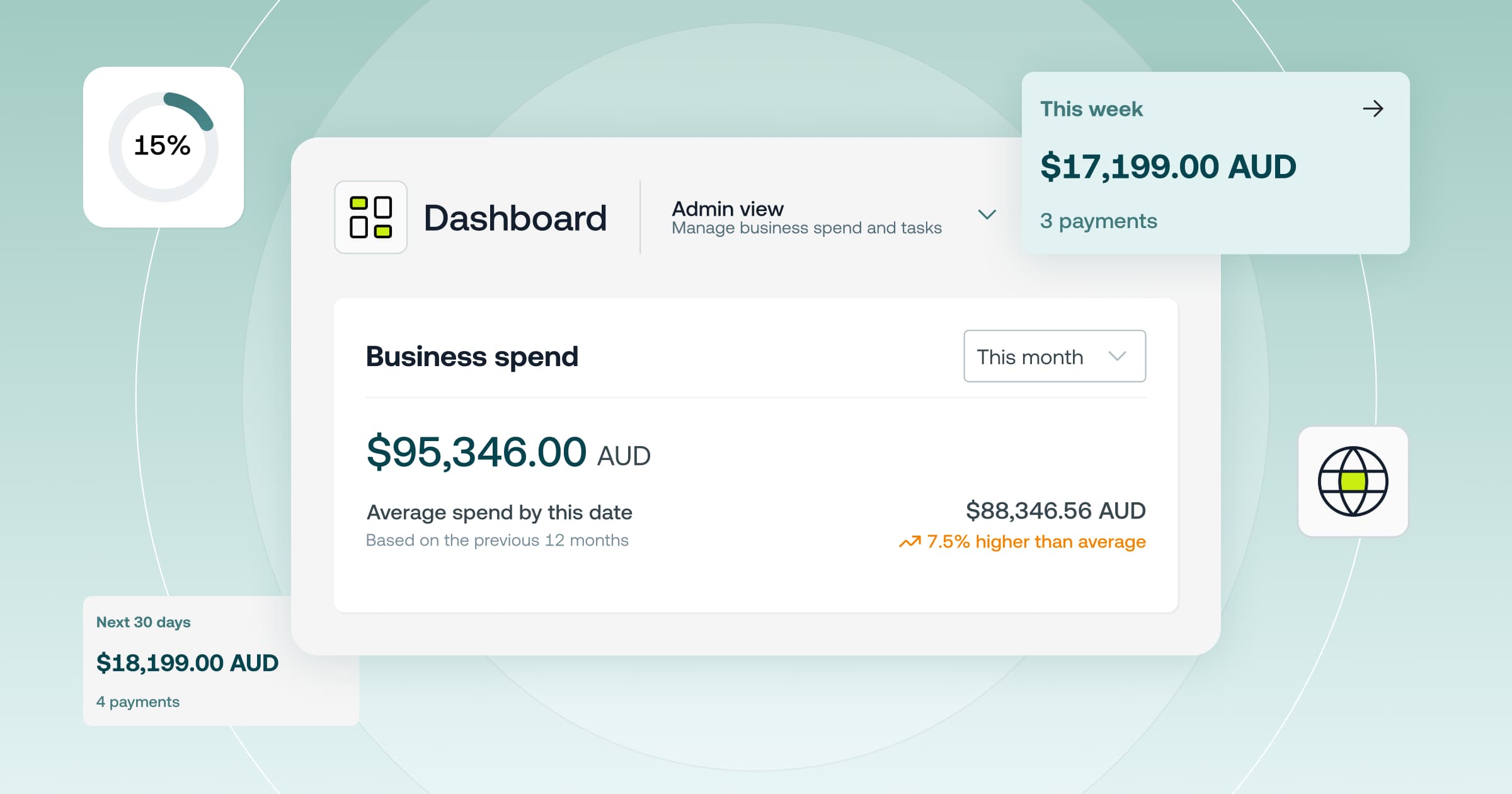 Layered illustration of invoice details sent for approval