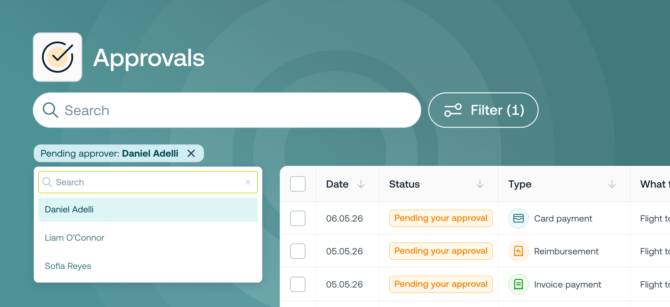 Layered illustration of invoice details sent for approval