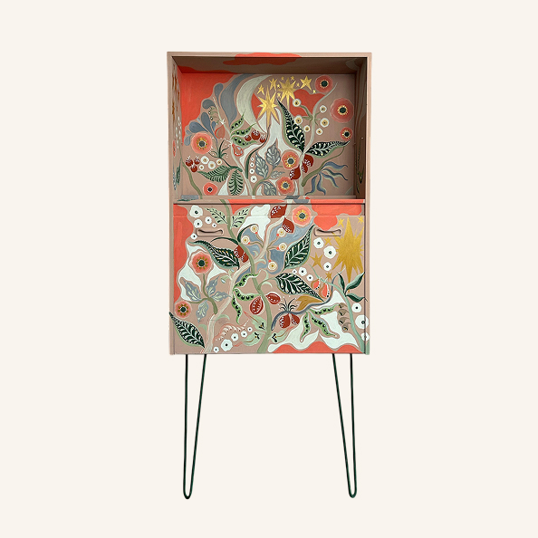 Hand Painted Cabinet Inspired by Josef Frank