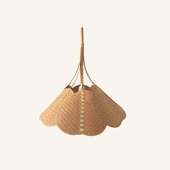 Wicker and Bamboo Pendant Light