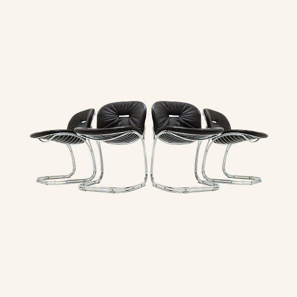Gastone Rinaldi Cantilever Sabrina Chairs, 1970s