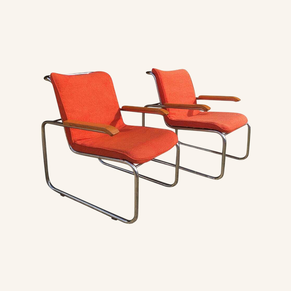 Mb Lounge Armchairs by Marcel Breuer for Knoll, 1970s