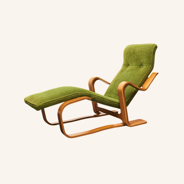 Bentwood Upholstered 'Long Chair'