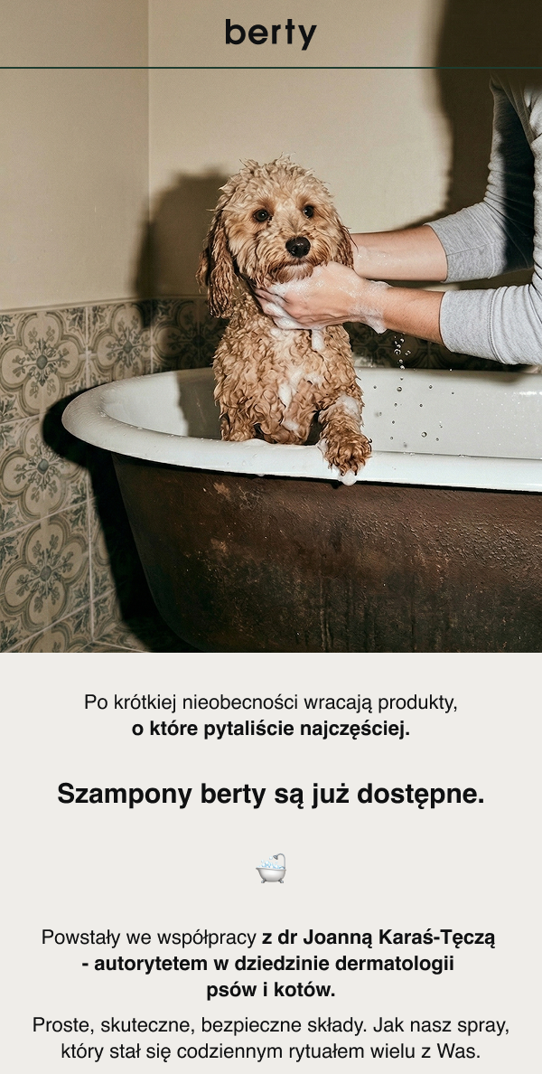 Wiosenna promocja w berty!  Teraz wszystkie produkty kupisz 20% taniej. Użyj kodu: BERTY20 Rabat naliczy się w koszyku. Sprawdź -20% na wszystko Jak skorzystać z promocji? 1.Dodaj do koszyka ulubione produkty 2.mWpisz kod BERTY20 i odbierz rabat. Promocja trwa tylko do 20.04.