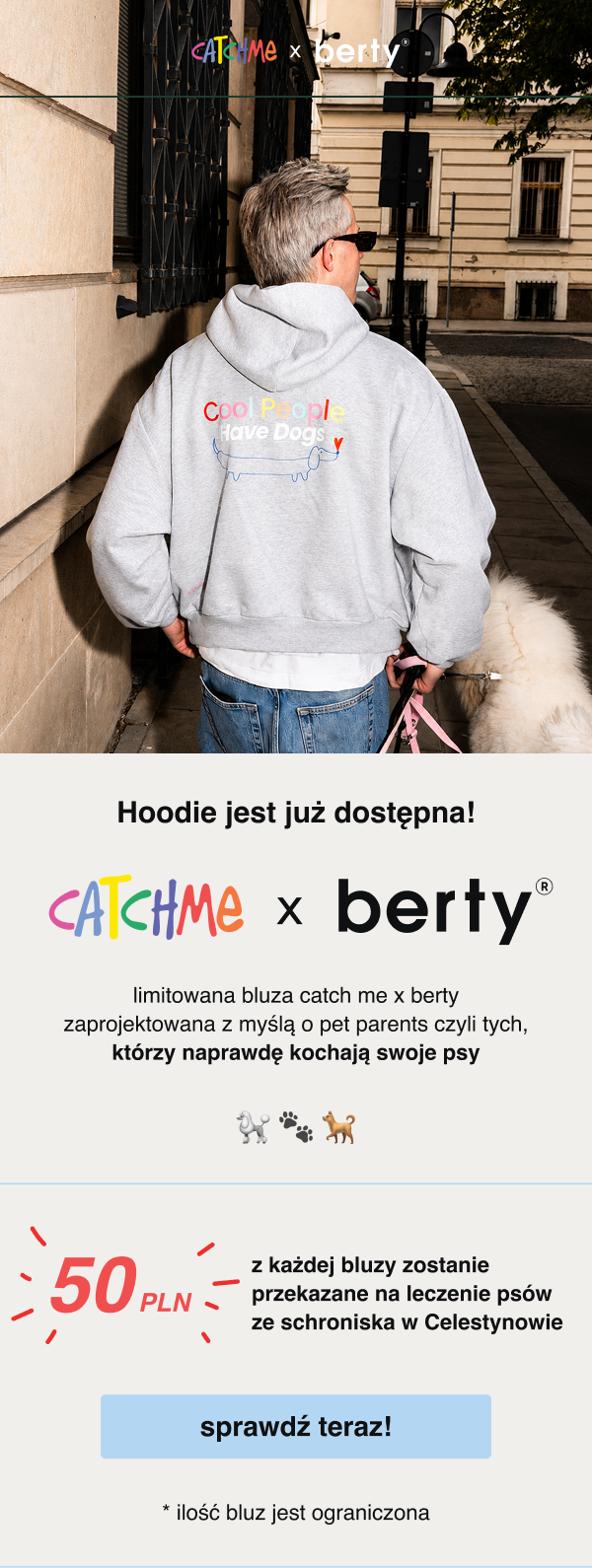 Hoodie jest już dostępna! CATCHME x berty limitowana bluza catch me x berty zaprojektowana z myślą o pet parents czyli tych, którzy naprawdę kochają swoje psy </div><script type=